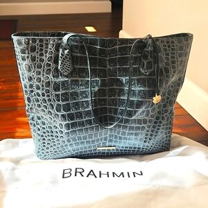Brahmin alligator leather tote bag